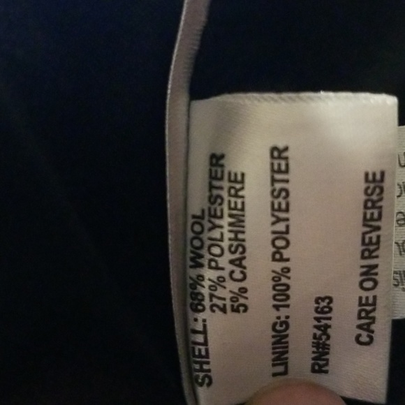 Calvin Klein SIZE 14 Black Wool CASHMERE Pea Jacket Coat - Picture 6 of 7